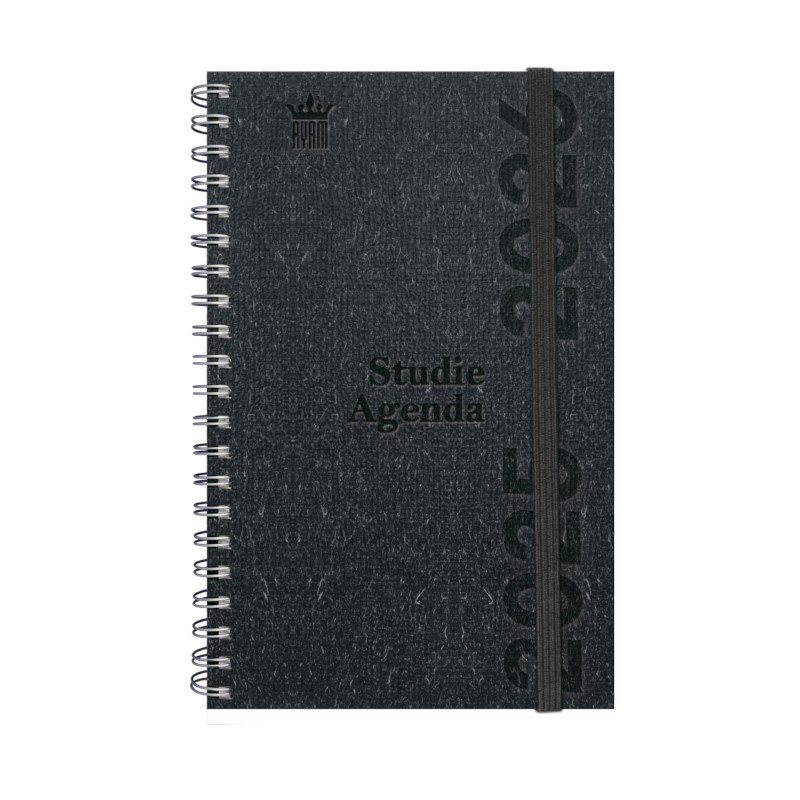 Studie agenda Eco met elastiek | Ryam | Zwart | Ringband | 2025-2026