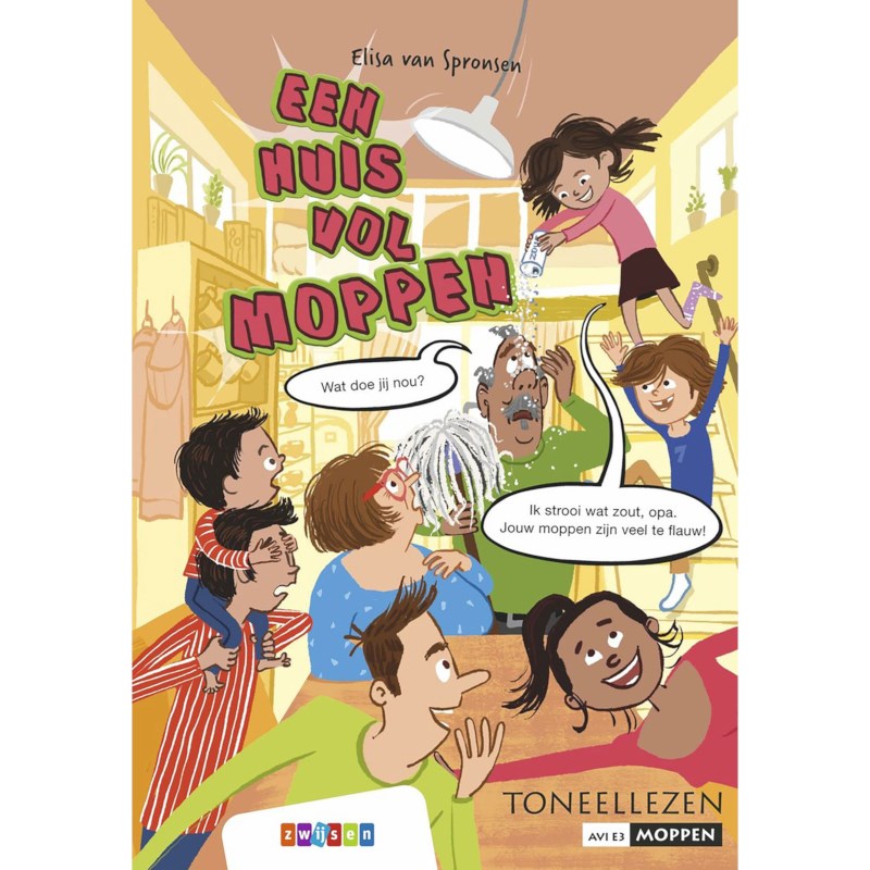 Leesboek Een huis vol moppen | Toneellezen Moppen | AVI E3