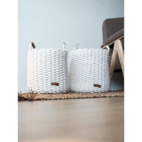 Opbergmanden | Korbo | Wit | Maat  L | Set van 2