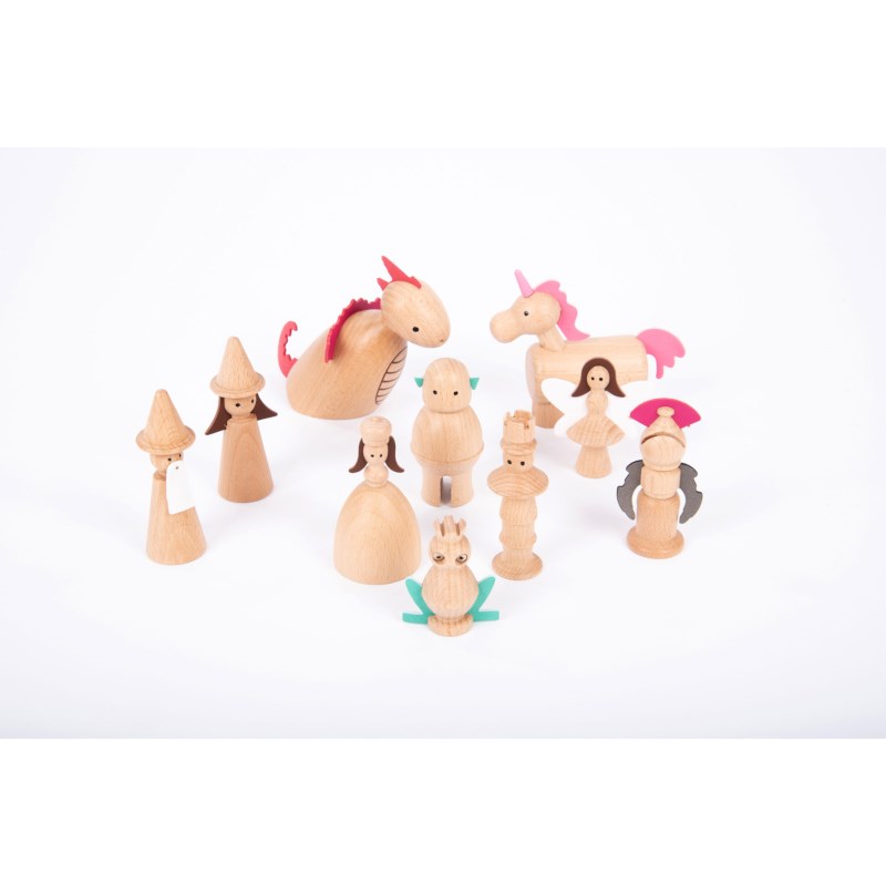 Sprookjesfiguren | Hout | Set à 10 stuks