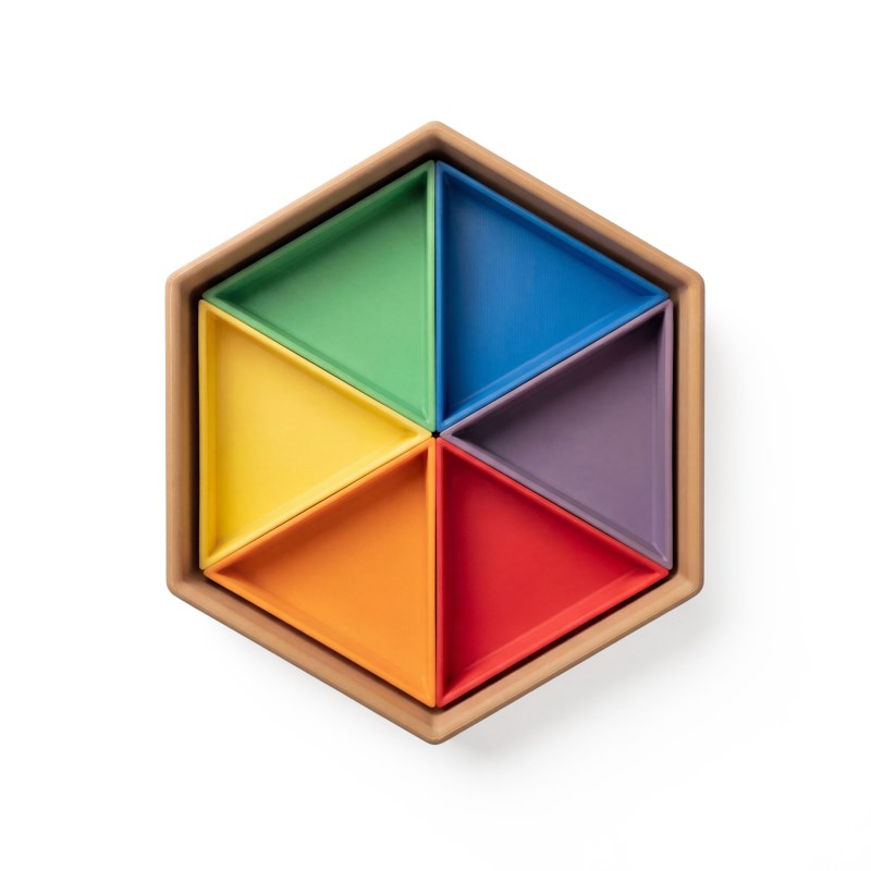 Speelbak Mandigo met 6 inlegbakken | Grennn | Regenboog