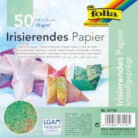 Vouwbladen vierkant | Folia | Iriserend kristal | 14 x 14 cm | 50 vel | 70 grams	