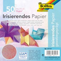 Vouwbladen vierkant | Folia | Iriserend geweven | 14 x 14 cm | 50 vel | 70 grams	
