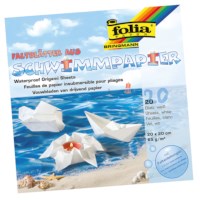 Vouwbladen waterproof vierkant | Folia | Wit | 20 x 20 cm | 20 vel | 65 grams		