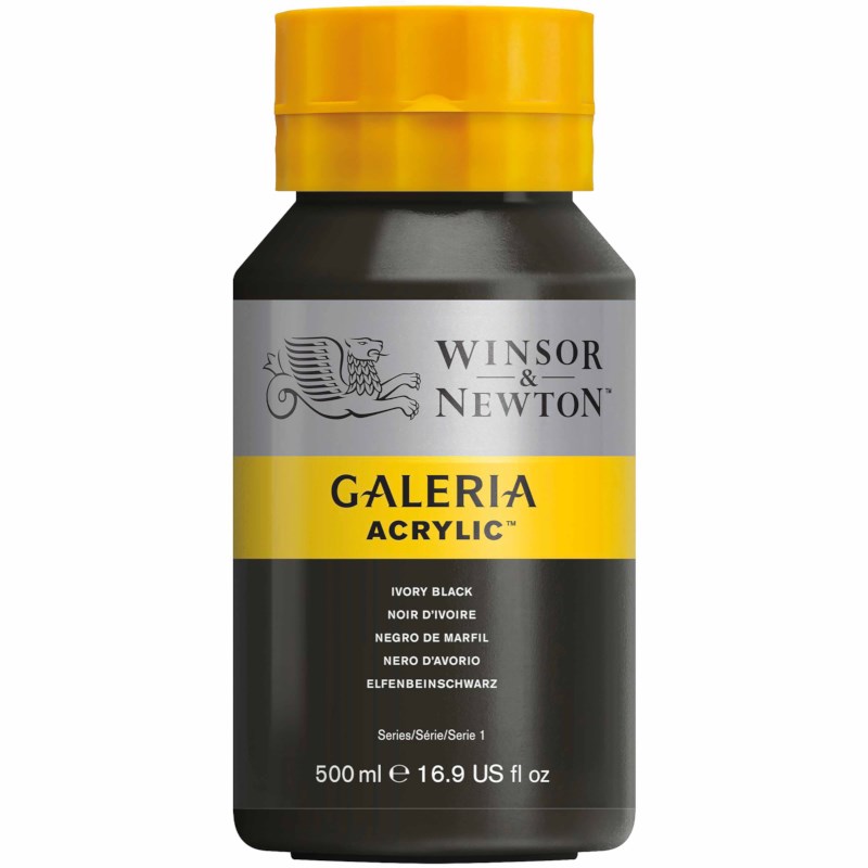 Acrylverf | Winsor & Newton Galeria | Ivory black 331 | 500 ml