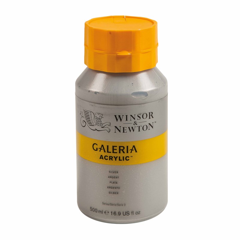 Acrylverf | Winsor & Newton Galeria | Metallic silver 617 | 500 ml