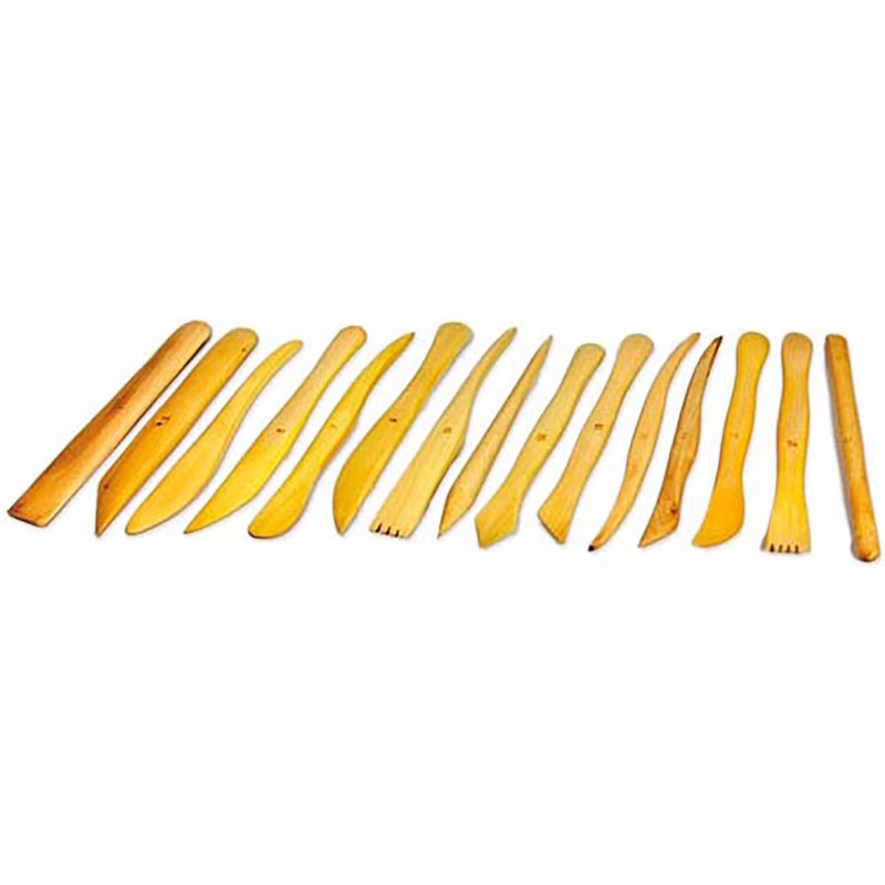 Boetseerspatels | Hout | 15 cm | 15 stuks