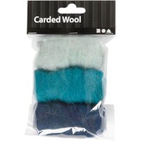 Wolvilten l Gekaarde wol | Blauw | 3 x 10 gram