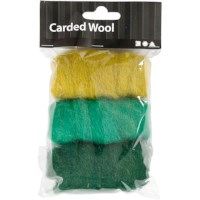 Wolvilten l Gekaarde wol | Groen/turquoise | 3 x 10 gram