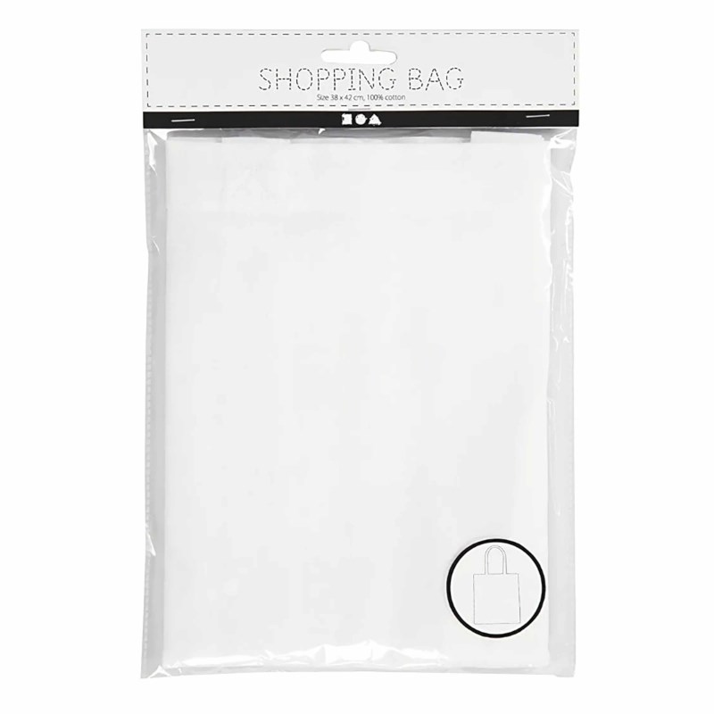 Draagtas | Katoen| 38 x 41 cm | Wit | Per stuk