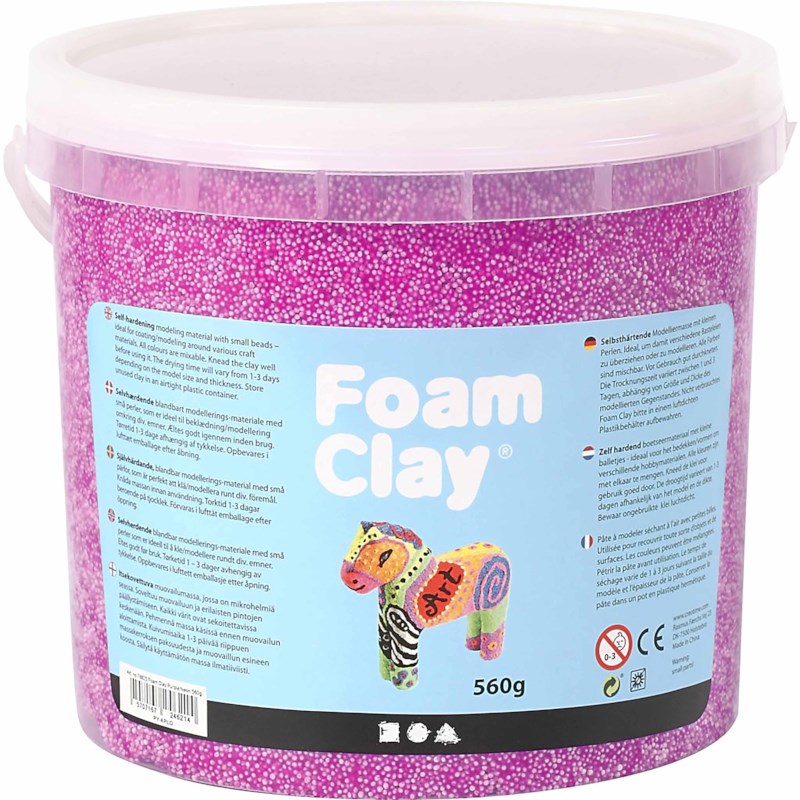Zelfdrogende klei | Foam Clay | Neonpaars | 560 gram