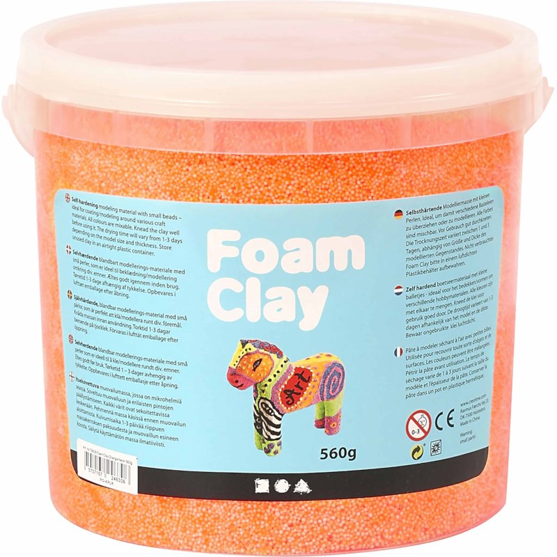 Zelfdrogende klei | Foam Clay | Neonoranje | 560 gram