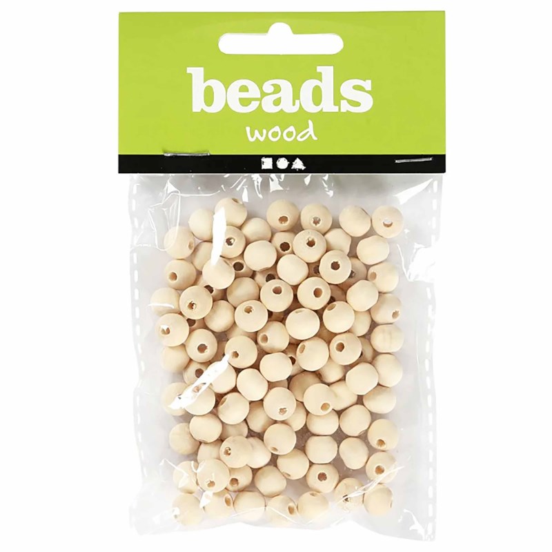 Houten kralen | Rond 8 mm | Blank hout | 100 stuks