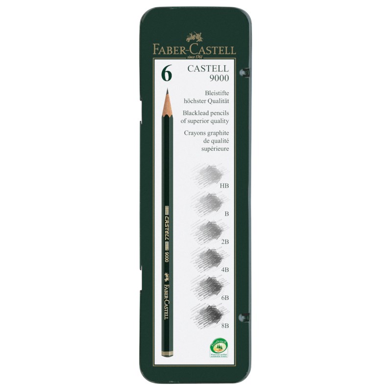 Tekenpotloden grafiet | Faber Castell | 9000 | | 12 stuks