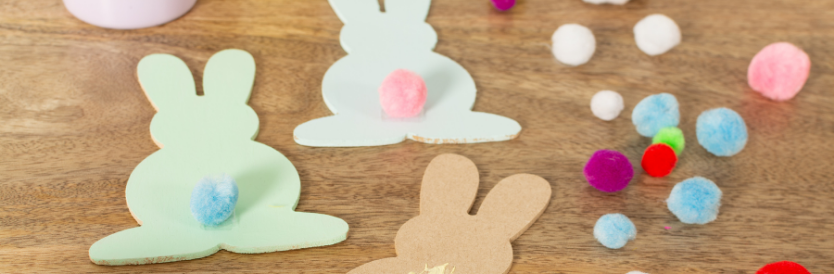 Knutselidee: vrolijke konijntjes